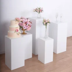 Set Of 5 White Metal Rectangular Prop Pedestal Stands For Aisle Decor, Plinth Pillar Display Boxes 15 Set Of 5 White Metal Rectangular Prop Pedestal Stands For Aisle Decor, Plinth Pillar Display Boxes -Home Decor Promotional Store PROP BOX 001 SET MET 01
