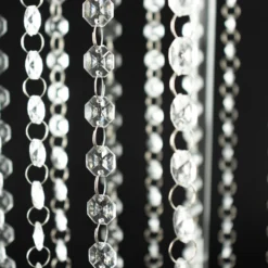 Heavy Duty Acrylic Flower Pedestal Vase With Hanging Crystal Beads, Clear Pillar Stand Floor Centerpieces With Pre-chained Garlands - 5mm Thick Plates -Home Decor Promotional Store PROP BOX 003B 48 CLR D04