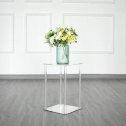 Clear Acrylic Floor Vase Flower Stands With Mirror Base, Pedestal Columns -Home Decor Promotional Store PROP BOX 003 16 CLR 02