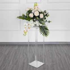 Clear Acrylic Floor Vase Flower Stands With Mirror Base, Pedestal Columns -Home Decor Promotional Store PROP BOX 003 32 CLR D12