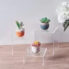 Set Of 4 | Clear Acrylic Shelf Riser Set, Plastic Display Stands - Assorted Size