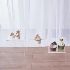 Set Of 4 | Clear Acrylic Shelf Riser Set, Plastic Display Stands - Assorted Size -Home Decor Promotional Store PROP BOX 004 SET CLR D08 grande.progressive 8e499f50 a089 4dcb acae 65f90e3202f1