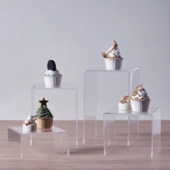 Set Of 4 | Clear Acrylic Shelf Riser Set, Plastic Display Stands - Assorted Size -Home Decor Promotional Store PROP BOX 004 SET CLR D10.progressive a81bc799 8d36 494f 8a33 7cd729fce9d1