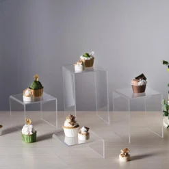 Set Of 4 | Clear Acrylic Shelf Riser Set, Plastic Display Stands - Assorted Size -Home Decor Promotional Store PROP BOX 004 SET CLR 01 grande.progressive 369bf5b2 6f77 4e63 a200 ee55a80edd96
