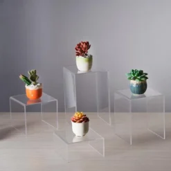 Set Of 4 | Clear Acrylic Shelf Riser Set, Plastic Display Stands - Assorted Size -Home Decor Promotional Store PROP BOX 004 SET CLR 02 grande.progressive c86b8339 82ec 426e b915 fd39c6d42b53