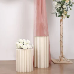 Ivory Cylinder Pillar Pedestal Stand, Display Column Stand With Top Plate 28 Ivory Cylinder Pillar Pedestal Stand, Display Column Stand With Top Plate -Home Decor Promotional Store PROP BOX 005 1216 IVR 01