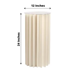 Ivory Cylinder Pillar Pedestal Stand, Display Column Stand With Top Plate 33 Ivory Cylinder Pillar Pedestal Stand, Display Column Stand With Top Plate -Home Decor Promotional Store PROP BOX 005 1224 IVR 98