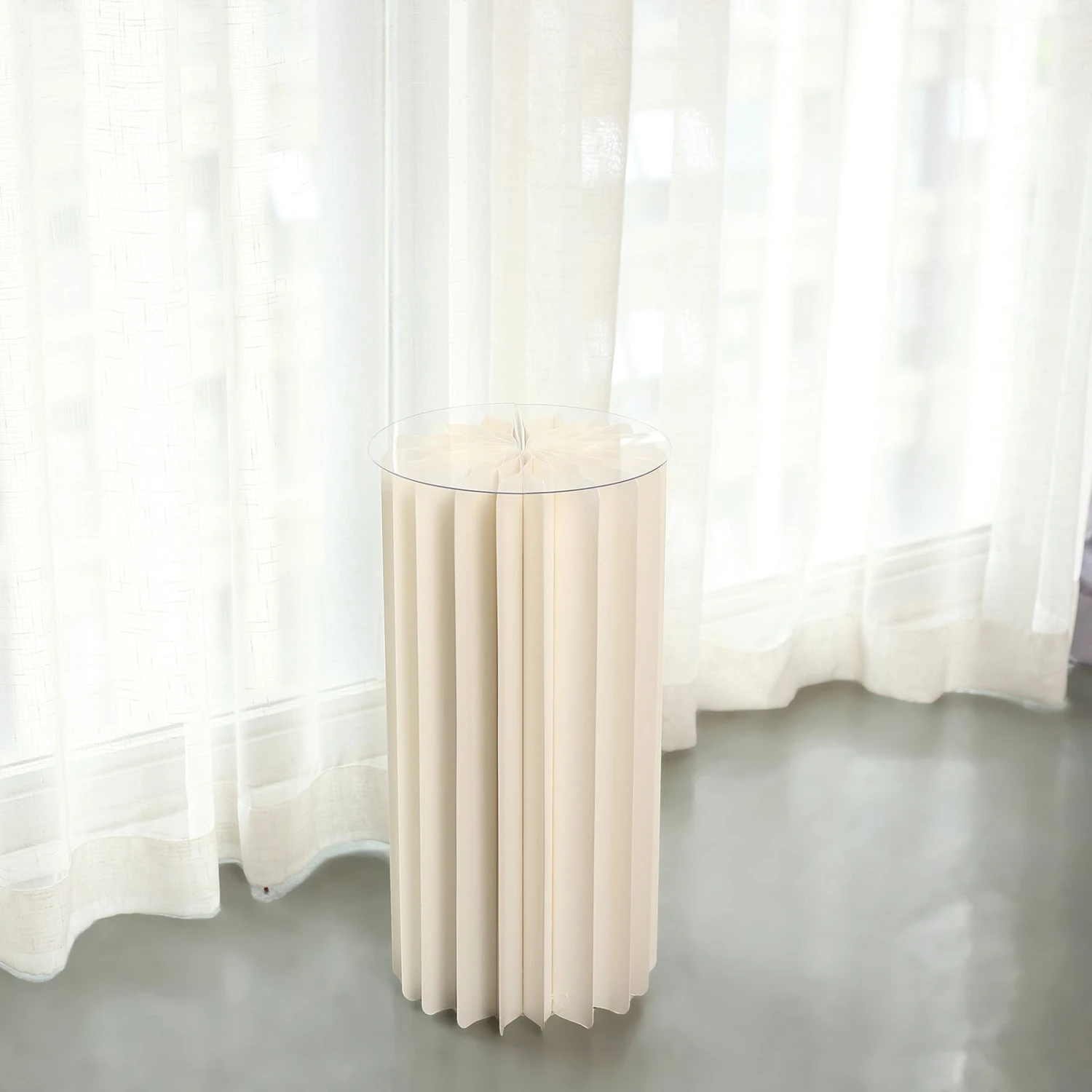 Ivory Cylinder Pillar Pedestal Stand, Display Column Stand With Top Plate 12 Ivory Cylinder Pillar Pedestal Stand, Display Column Stand With Top Plate - Image 12