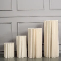 Ivory Cylinder Pillar Pedestal Stand, Display Column Stand With Top Plate 25 Ivory Cylinder Pillar Pedestal Stand, Display Column Stand With Top Plate -Home Decor Promotional Store PROP BOX 005 1224 IVR D09