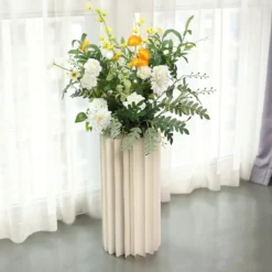 Ivory Cylinder Pillar Pedestal Stand, Display Column Stand With Top Plate 30 Ivory Cylinder Pillar Pedestal Stand, Display Column Stand With Top Plate -Home Decor Promotional Store PROP BOX 005 1224 IVR D11