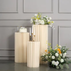 Ivory Cylinder Pillar Pedestal Stand, Display Column Stand With Top Plate 24 Ivory Cylinder Pillar Pedestal Stand, Display Column Stand With Top Plate -Home Decor Promotional Store PROP BOX 005 1224 IVR 02