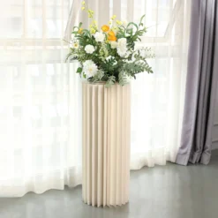 Ivory Cylinder Pillar Pedestal Stand, Display Column Stand With Top Plate 38 Ivory Cylinder Pillar Pedestal Stand, Display Column Stand With Top Plate -Home Decor Promotional Store PROP BOX 005 1640 IVR D02
