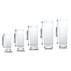 Set Of 5 | Clear Acrylic Cylinder Plinth Display Box Stands, Pillar Pedestal Props With Hanging Hooks -Home Decor Promotional Store PROP BOX 006 SET CLR 98