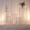 Set Of 5 | Clear Acrylic Cylinder Plinth Display Box Stands, Pillar Pedestal Props With Hanging Hooks
