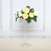 4 Pack Clear Plastic Champagne Glass Flower Vases With Fillable Stems, Table Centerpieces 18" Long Stem