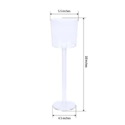 4 Pack Clear Plastic Cylinder Wine Cup Flower Vases, Table Centerpieces 18" Long Stem -Home Decor Promotional Store PROP CUPK 004 98