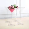4 Pack Clear Plastic Martini Glass Flower Vases, Table Centerpieces 18" Long Stem