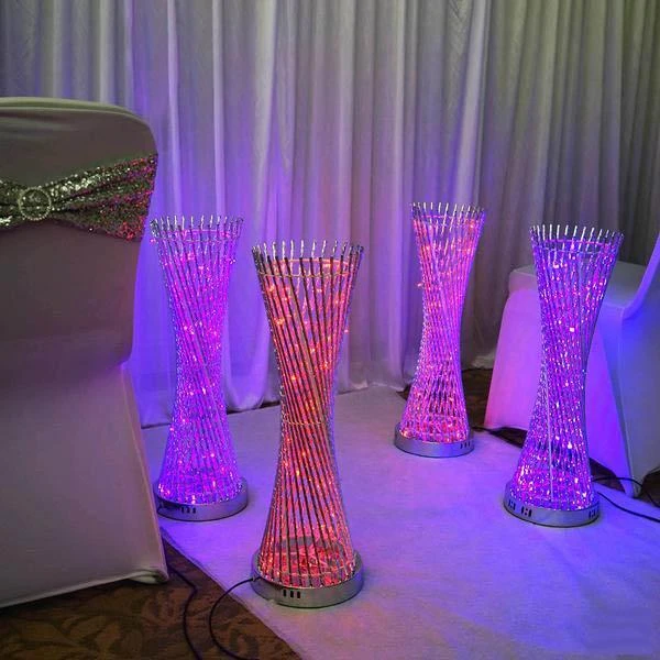 2FT Color Changing LED Spiral Metal Tower Columns 1 2FT Color Changing LED Spiral Metal Tower Columns