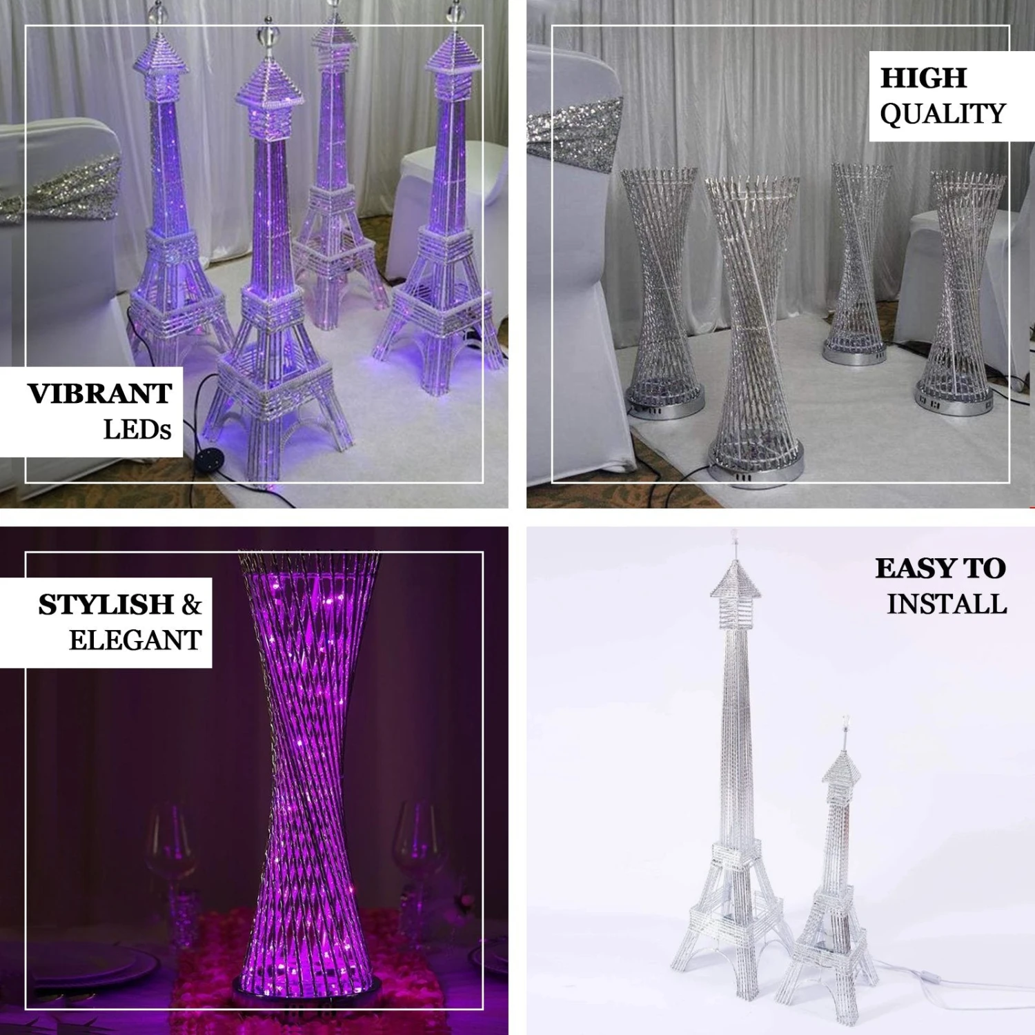 2FT Color Changing LED Spiral Metal Tower Columns 2 2FT Color Changing LED Spiral Metal Tower Columns - Image 2
