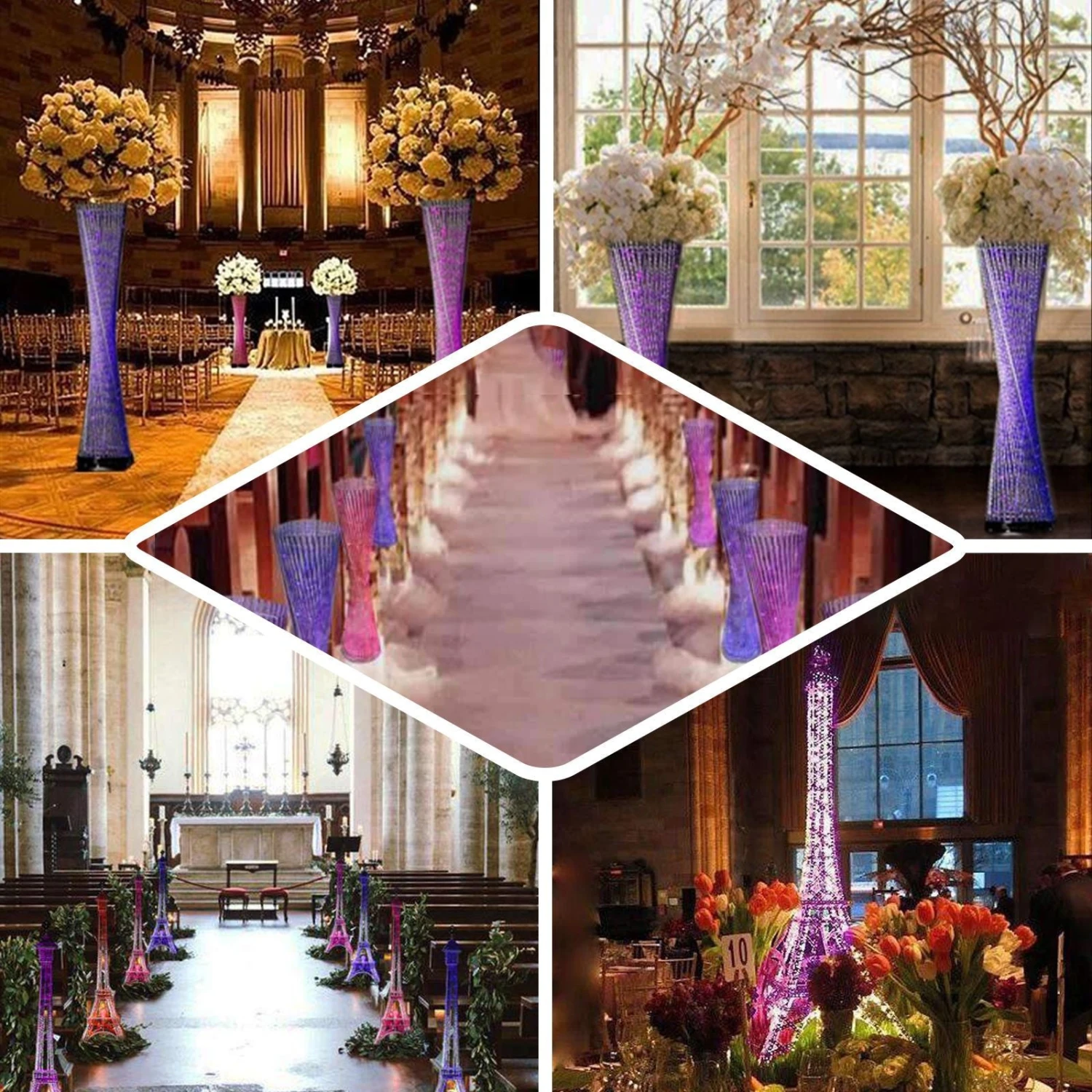 2FT Color Changing LED Spiral Metal Tower Columns 3 2FT Color Changing LED Spiral Metal Tower Columns - Image 3