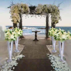 32" Tall Silver Polystone Mirror Mosaic Pedestal Trumpet Floor Vase -Home Decor Promotional Store PROP MIR02 D20.progressive 0dd41290 839e 4f6d aa13 68982cb99c25