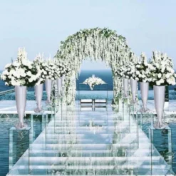 32" Tall Silver Polystone Mirror Mosaic Pedestal Trumpet Floor Vase -Home Decor Promotional Store PROP MIR02 D21.progressive 047d924e 21b9 4742 887a 45d4eb551527