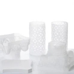 4 Pack | 42" White Height Adjustable Artistic Venetian Roman Wedding Inspired Pedestal Column Plant Stand - PVC -Home Decor Promotional Store PROP ROMA 05 D01