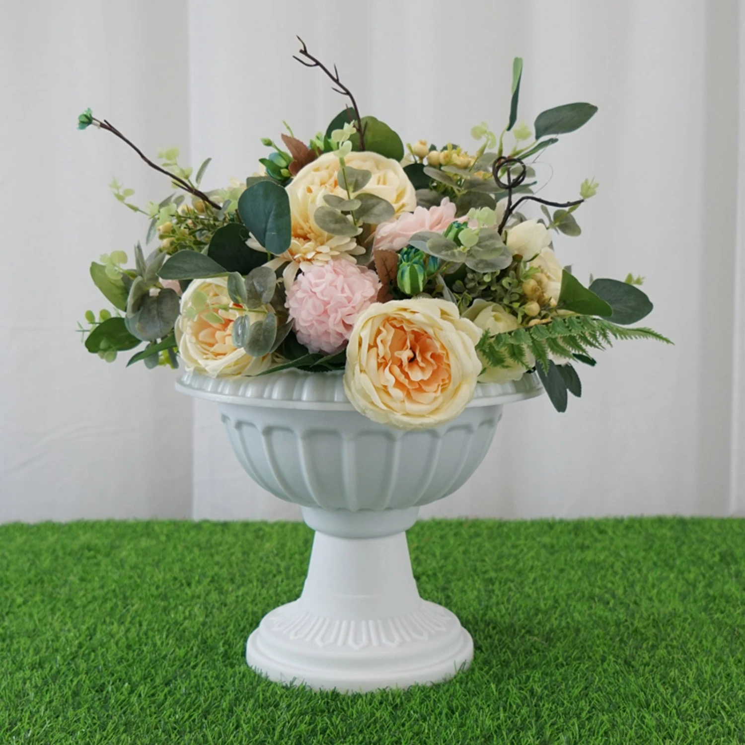 4 Pack | 11" Off White Crafted All Weather Roman Inspired Pedestal Column Flower Plant Stand Pot - PVC 1 4 Pack | 11" Off White Crafted All Weather Roman Inspired Pedestal Column Flower Plant Stand Pot - PVC