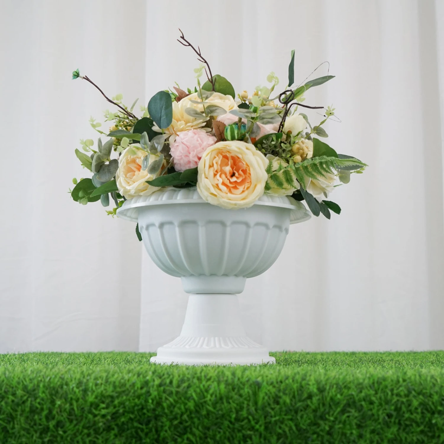 4 Pack | 11" Off White Crafted All Weather Roman Inspired Pedestal Column Flower Plant Stand Pot - PVC 4 4 Pack | 11" Off White Crafted All Weather Roman Inspired Pedestal Column Flower Plant Stand Pot - PVC - Image 4