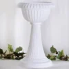 4 Pack | White Italian Inspired Pedestal Stand | Flower Plant Pillar - 22" Tall PVC