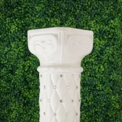2 Pack | White Crystal Beaded Pedestal Stand | French Inspired Pillar With 10mm Crystal Studs - 25" Tall PVC 13 2 Pack | White Crystal Beaded Pedestal Stand | French Inspired Pillar With 10mm Crystal Studs - 25" Tall PVC -Home Decor Promotional Store PROP ROMA 11 D04.progressive faf750c3 214c 4986 9802 e54732ca648d
