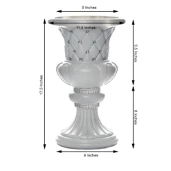 2 Pack | White Crystal Beaded Italian Inspired Pedestal Stand | Flower Plant Pillar With 10mm Crystal Studs - 18" Tall PVC -Home Decor Promotional Store PROP ROMA 12 098.progressive 69b92dbd dd70 4036 93f8 aaa23b7573e3