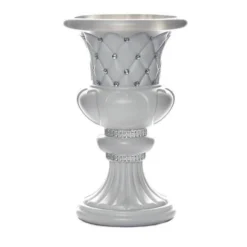 2 Pack | White Crystal Beaded Italian Inspired Pedestal Stand | Flower Plant Pillar With 10mm Crystal Studs - 18" Tall PVC -Home Decor Promotional Store PROP ROMA 12 099.progressive 37ecfcee d33d 4d06 9797 68e4e7c4f445