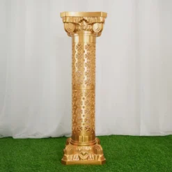 4 Pack | Gold Crafted Venetian Inspired Pedestal Stand | Plant Pillar - 40" Tall PVC