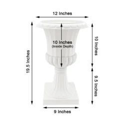 2 Pack | 20" White Urn Planter, Floral Pedestal Flower Pot Plant Stand - PVC -Home Decor Promotional Store PROP ROMA 30 98.progressive 8cb5b8a4 7180 432f b34d d70013814978