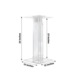 Heavy Duty Acrylic Display Stands With Square Bases, Clear Plexiglass Flower Pedestal Stand - 10mm Thick 39 Heavy Duty Acrylic Display Stands With Square Bases, Clear Plexiglass Flower Pedestal Stand - 10mm Thick -Home Decor Promotional Store PROP STND 001 24 CLR 98