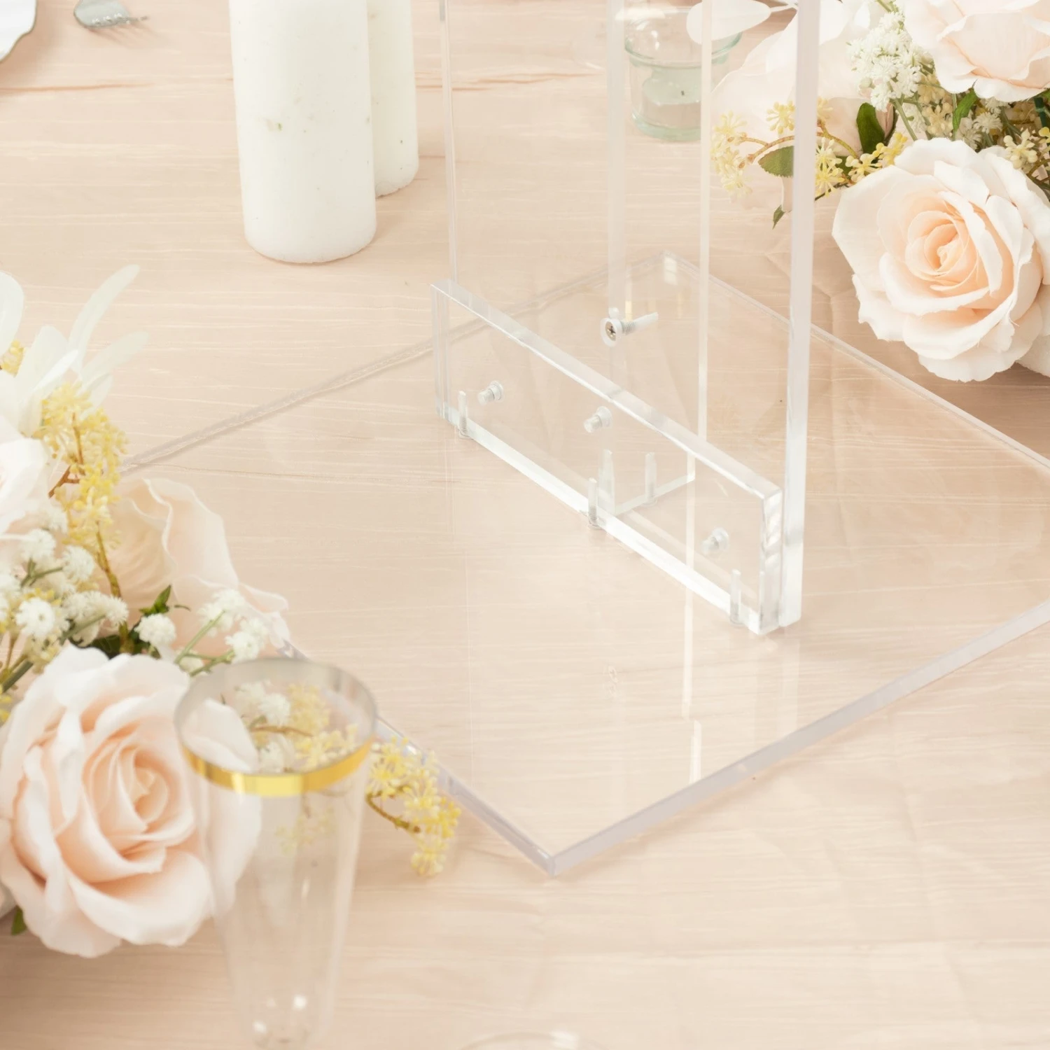 Heavy Duty Acrylic Display Stands With Square Bases, Clear Plexiglass Flower Pedestal Stand - 10mm Thick 18 Heavy Duty Acrylic Display Stands With Square Bases, Clear Plexiglass Flower Pedestal Stand - 10mm Thick - Image 18