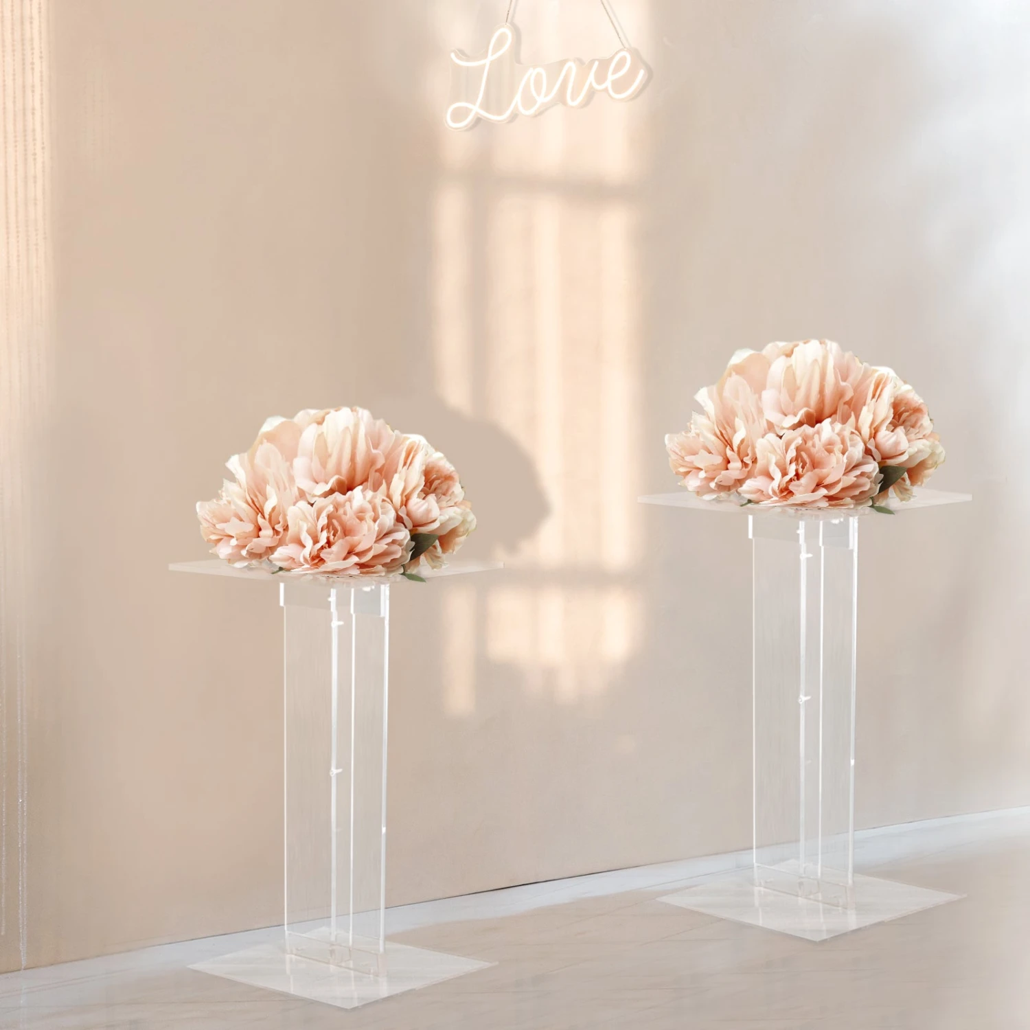 Heavy Duty Acrylic Display Stands With Square Bases, Clear Plexiglass Flower Pedestal Stand - 10mm Thick 19 Heavy Duty Acrylic Display Stands With Square Bases, Clear Plexiglass Flower Pedestal Stand - 10mm Thick - Image 19