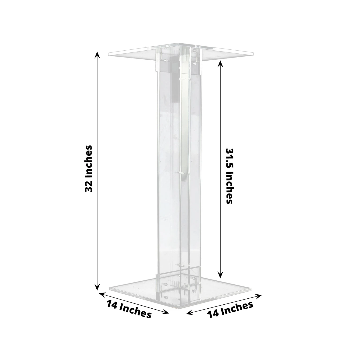 Heavy Duty Acrylic Display Stands With Square Bases, Clear Plexiglass Flower Pedestal Stand - 10mm Thick 15 Heavy Duty Acrylic Display Stands With Square Bases, Clear Plexiglass Flower Pedestal Stand - 10mm Thick - Image 15