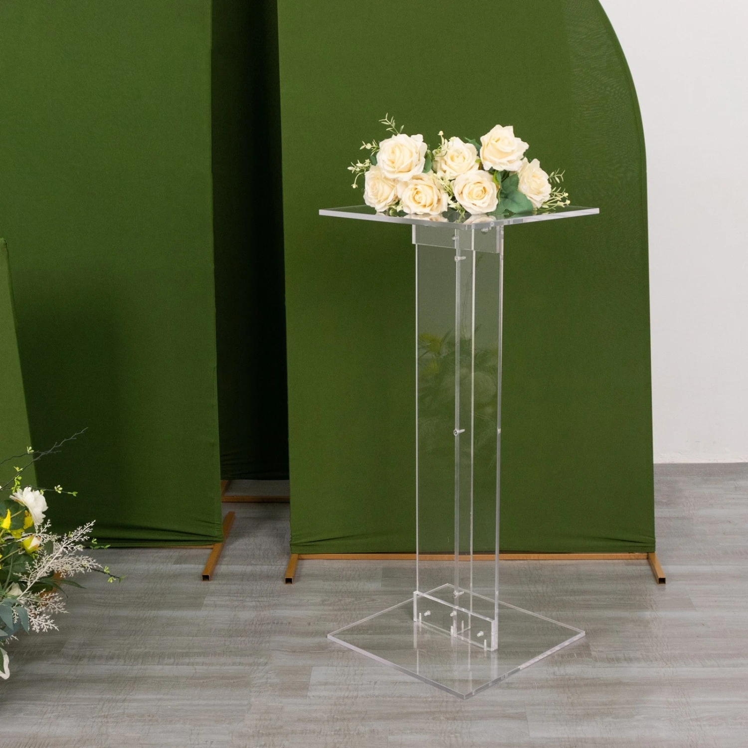 Heavy Duty Acrylic Display Stands With Square Bases, Clear Plexiglass Flower Pedestal Stand - 10mm Thick 14 Heavy Duty Acrylic Display Stands With Square Bases, Clear Plexiglass Flower Pedestal Stand - 10mm Thick - Image 14