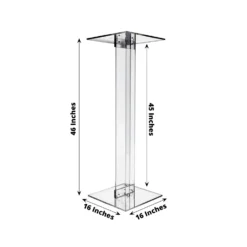 Heavy Duty Acrylic Display Stands With Square Bases, Clear Plexiglass Flower Pedestal Stand - 10mm Thick 29 Heavy Duty Acrylic Display Stands With Square Bases, Clear Plexiglass Flower Pedestal Stand - 10mm Thick -Home Decor Promotional Store PROP STND 001 46 CLR 98