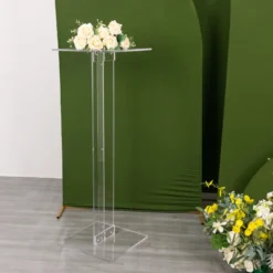 Heavy Duty Acrylic Display Stands With Square Bases, Clear Plexiglass Flower Pedestal Stand - 10mm Thick 26 Heavy Duty Acrylic Display Stands With Square Bases, Clear Plexiglass Flower Pedestal Stand - 10mm Thick -Home Decor Promotional Store PROP STND 001 46 CLR D07