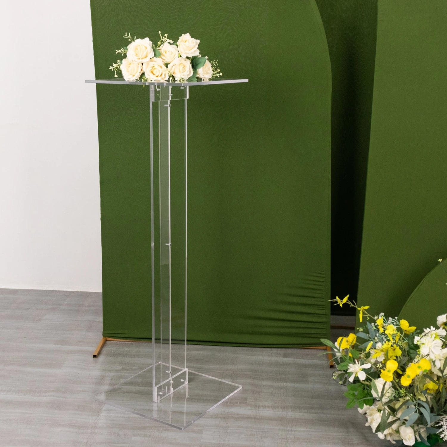 Heavy Duty Acrylic Display Stands With Square Bases, Clear Plexiglass Flower Pedestal Stand - 10mm Thick 7 Heavy Duty Acrylic Display Stands With Square Bases, Clear Plexiglass Flower Pedestal Stand - 10mm Thick - Image 7