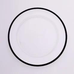 10 Pack Clear Heavy Duty Plastic Serving Trays, Disposable Charger Plates Tableware 12" -Home Decor Promotional Store Pack Clear Heavy Duty Plastic Serving Trays 15