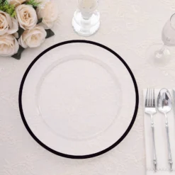 10 Pack Clear Heavy Duty Plastic Serving Trays, Disposable Charger Plates Tableware 12" -Home Decor Promotional Store Pack Clear Heavy Duty Plastic Serving Trays 17