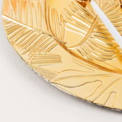 6 Pack Metallic Gold Acrylic Plastic Serving Plates With Embossed Tropical Leaves, 13" Round Decorative Dinner Charger Plates 16 6 Pack Metallic Gold Acrylic Plastic Serving Plates With Embossed Tropical Leaves, 13" Round Decorative Dinner Charger Plates -Home Decor Promotional Store Pack Gold Embossed Tropical Leaves Design Serving Plate 8