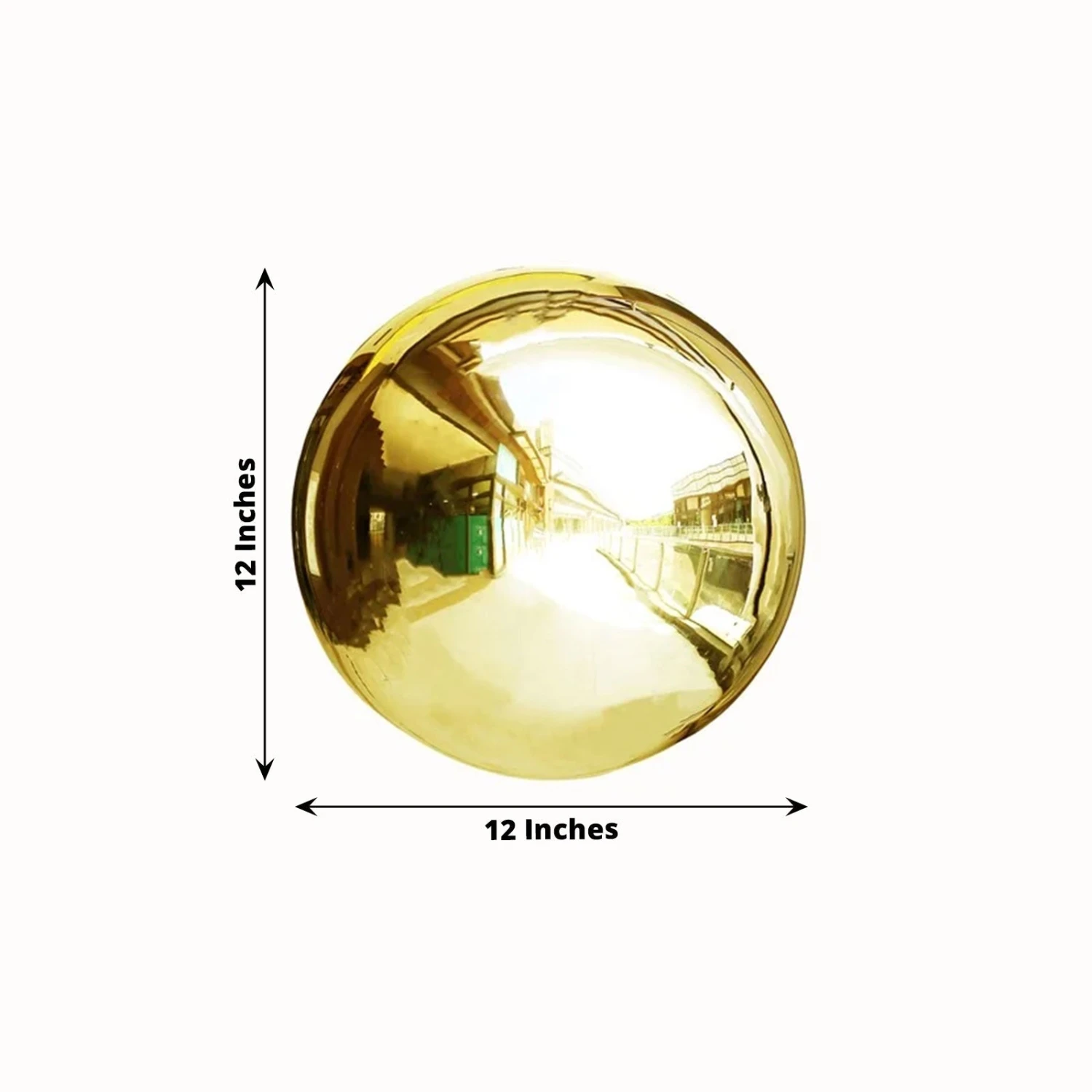 Gold Stainless Steel Gazing Globe Mirror Ball, Reflective Shiny Hollow Garden Spheres 8 Gold Stainless Steel Gazing Globe Mirror Ball, Reflective Shiny Hollow Garden Spheres - Image 8