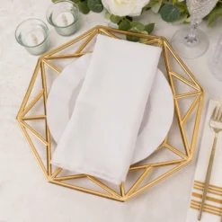 6 Pack Metallic Gold Octagon Acrylic Plastic Serving Plates, 13" Decorative Charger Plates With Hollow Geometric Rim 15 6 Pack Metallic Gold Octagon Acrylic Plastic Serving Plates, 13" Decorative Charger Plates With Hollow Geometric Rim -Home Decor Promotional Store Pack Metallic Gold Octagon Acrylic Plastic Charger Plates 4