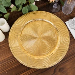 6 Pack Metallic Swirl Pattern Acrylic Charger Plates With Beaded Rim, 13" Round Plastic Decorative Serving Plates 24 6 Pack Metallic Swirl Pattern Acrylic Charger Plates With Beaded Rim, 13" Round Plastic Decorative Serving Plates -Home Decor Promotional Store Pack Metallic Swirl Acrylic Plastic Dinner Charger Plates 9
