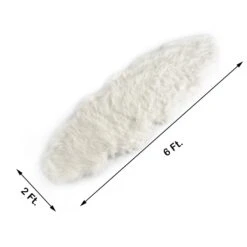 6ftx2ft White Ultra Soft Faux Sheepskin Rug Runner, Fluffy Area Rug Shag Carpet -Home Decor Promotional Store RUN FUR 01 WHT 98
